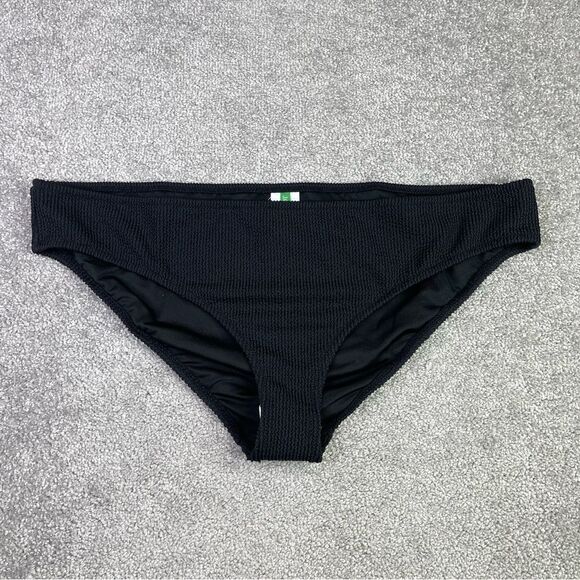J. Crew Other - J. Crew Textured Hipster Bikini Bottom Women’s 2X Black High Cut Mid-Rise